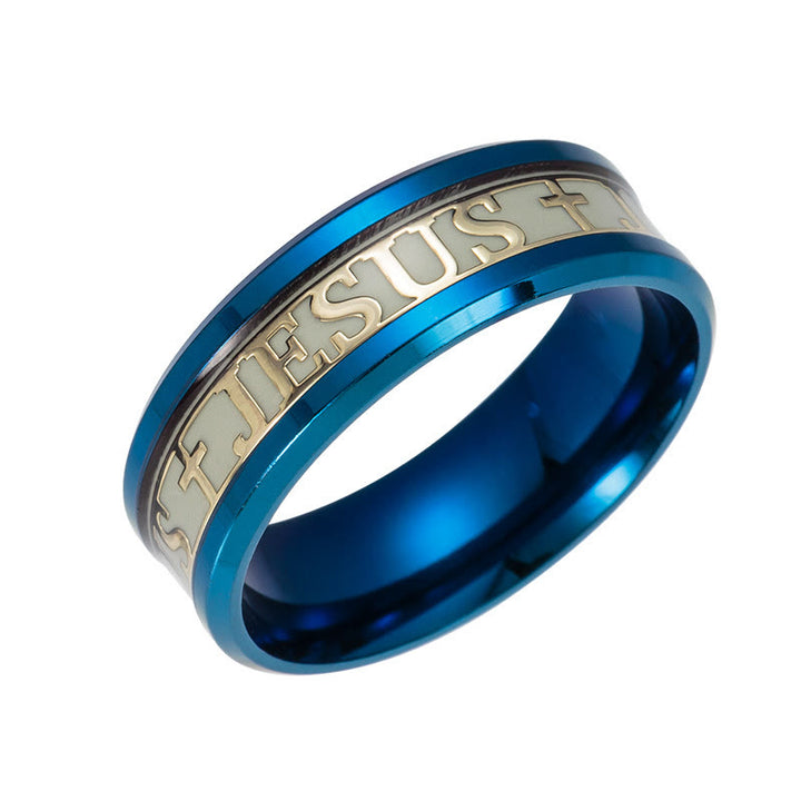 Christianartworkshop Luminous "JESUS" Printed Stainless Steel Ring - image 9