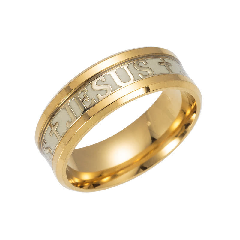 Christianartworkshop Luminous "JESUS" Printed Stainless Steel Ring - image 10
