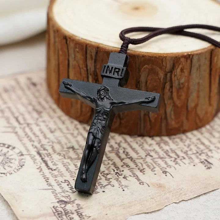 Christianartworkshop Jesus Crucifix Wooden Necklace - image 6