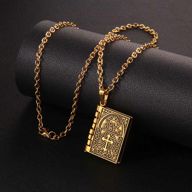 Christianartworkshop Turnable Cross Holy Bible Pendant Quality Necklace - image 3