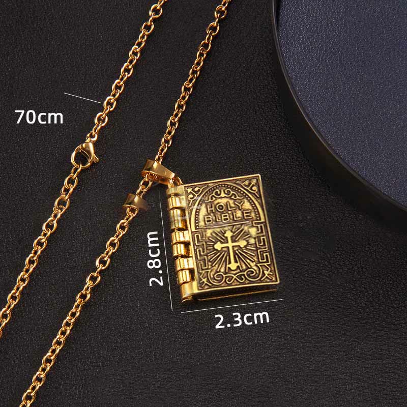 Christianartworkshop Turnable Cross Holy Bible Pendant Quality Necklace - image 6