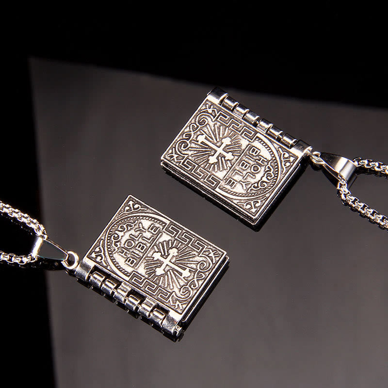 Christianartworkshop Turnable Cross Holy Bible Pendant Quality Necklace - image 8