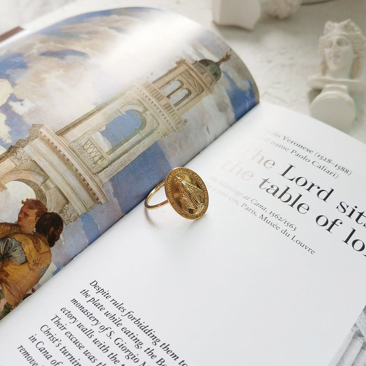 Christianartworkshop S925 Sterling Silver Miraculous Mary Bless Protection Ring - image 3