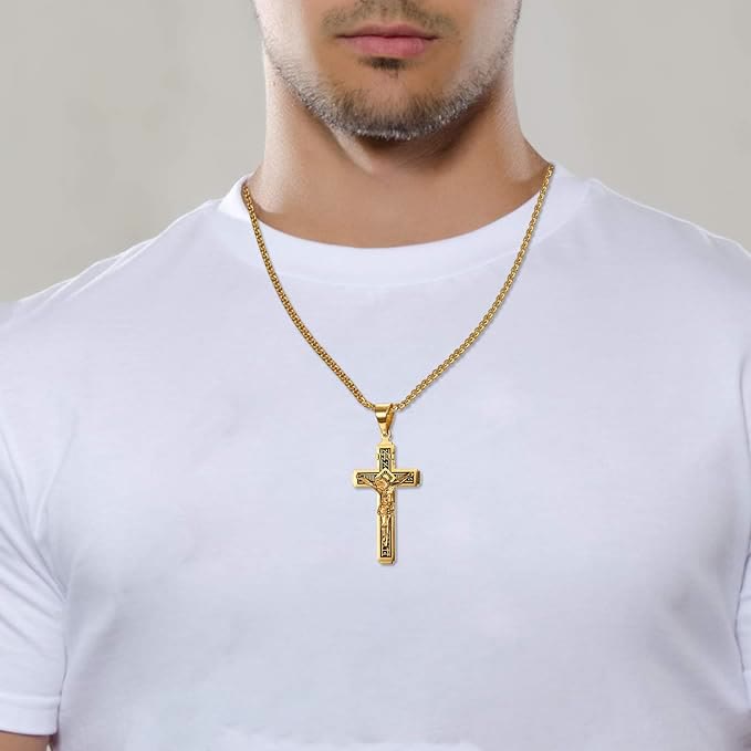 Christianartworkshop Crafted Jesus Christianartworkshop Crucifix Titanium Necklace - image 9