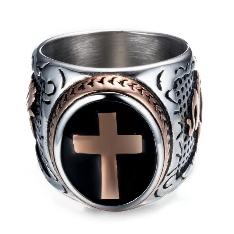 Christianartworkshop Retro Cross "Hand of God" Titanium Religion Ring - image 11