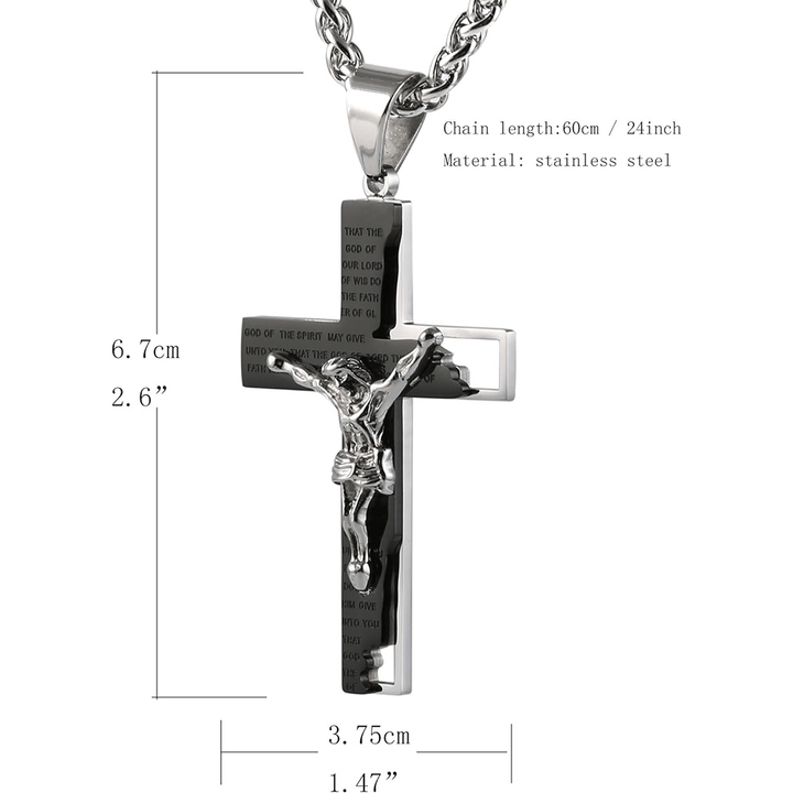 Christianartworkshop Stainless Steel Crucifix Bible Prayer Pendant Necklace Chain - image 10