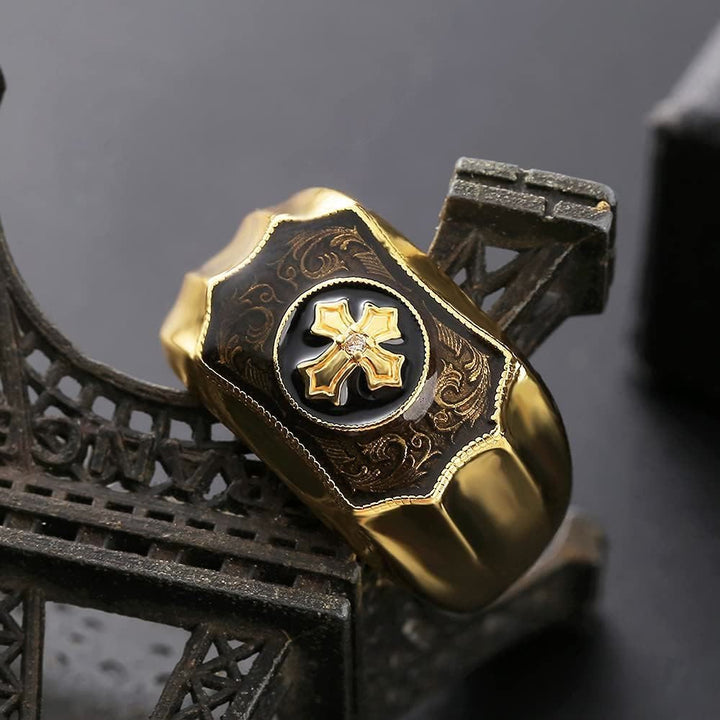 Christianartworkshop Faith and Strength Jesus Cross Religious Ring - image 3