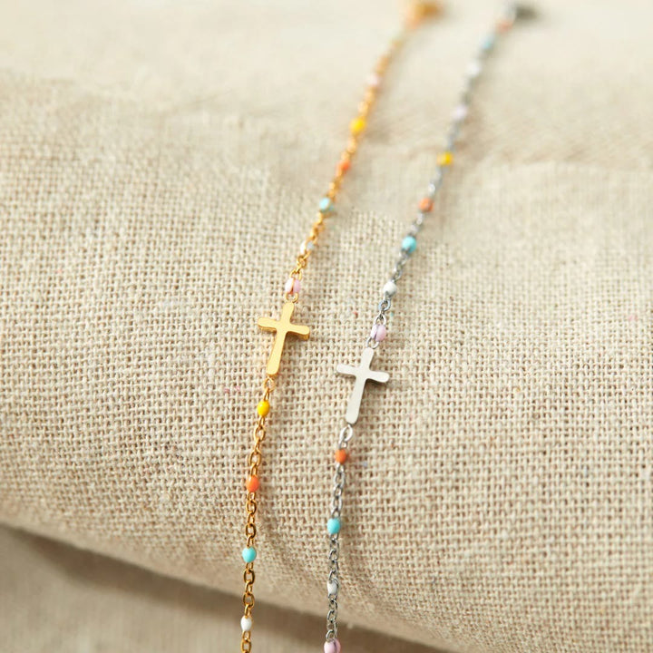 Christianartworkshop FAITH AS YOUR ARMOR: Delicate Minimalist Cross Bracelet - image 8