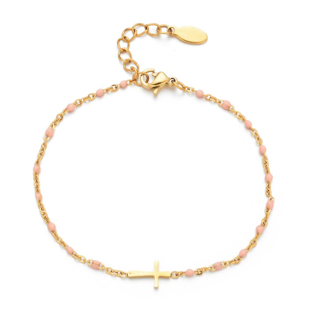 Christianartworkshop Delicate Minimalist Cross Bracelet