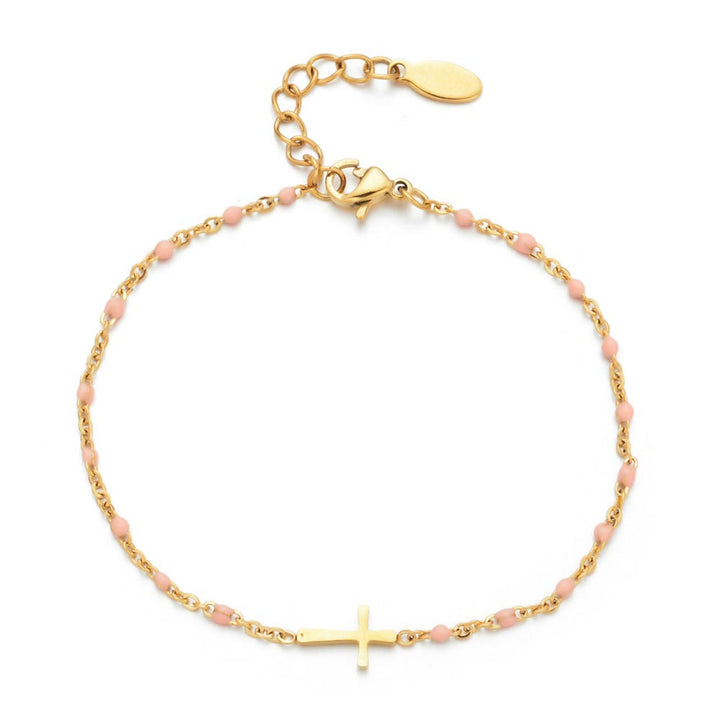 Christianartworkshop Delicate Minimalist Cross Bracelet