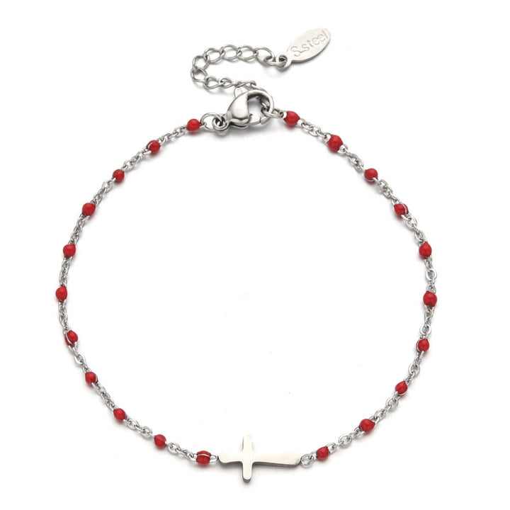 Christianartworkshop Delicate Minimalist Cross Bracelet