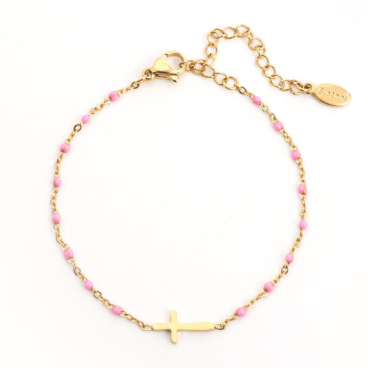 Christianartworkshop Delicate Minimalist Cross Bracelet