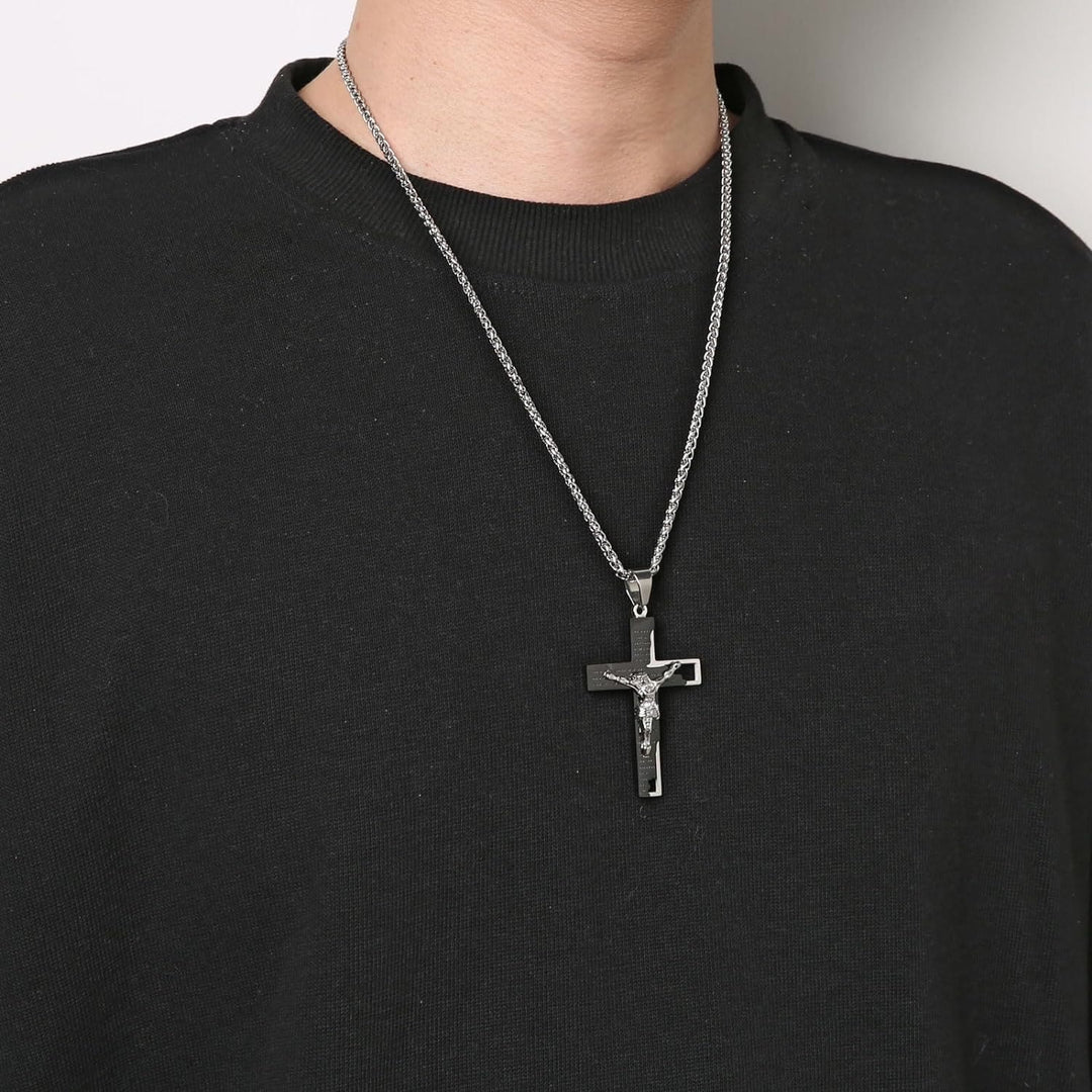 Christianartworkshop Stainless Steel Crucifix Bible Prayer Pendant Necklace Chain - image 6