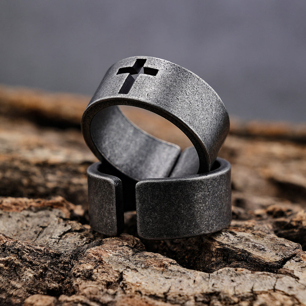 Christianartworkshop Stainless Steel Antique Punk Christianartworkshop  Cross Ring - image 1