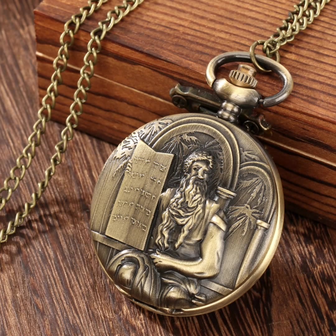 Messiah Watch Jesus Bible Quartz Movement Bronze Pocket Watch – Christian Art Workshop.CA