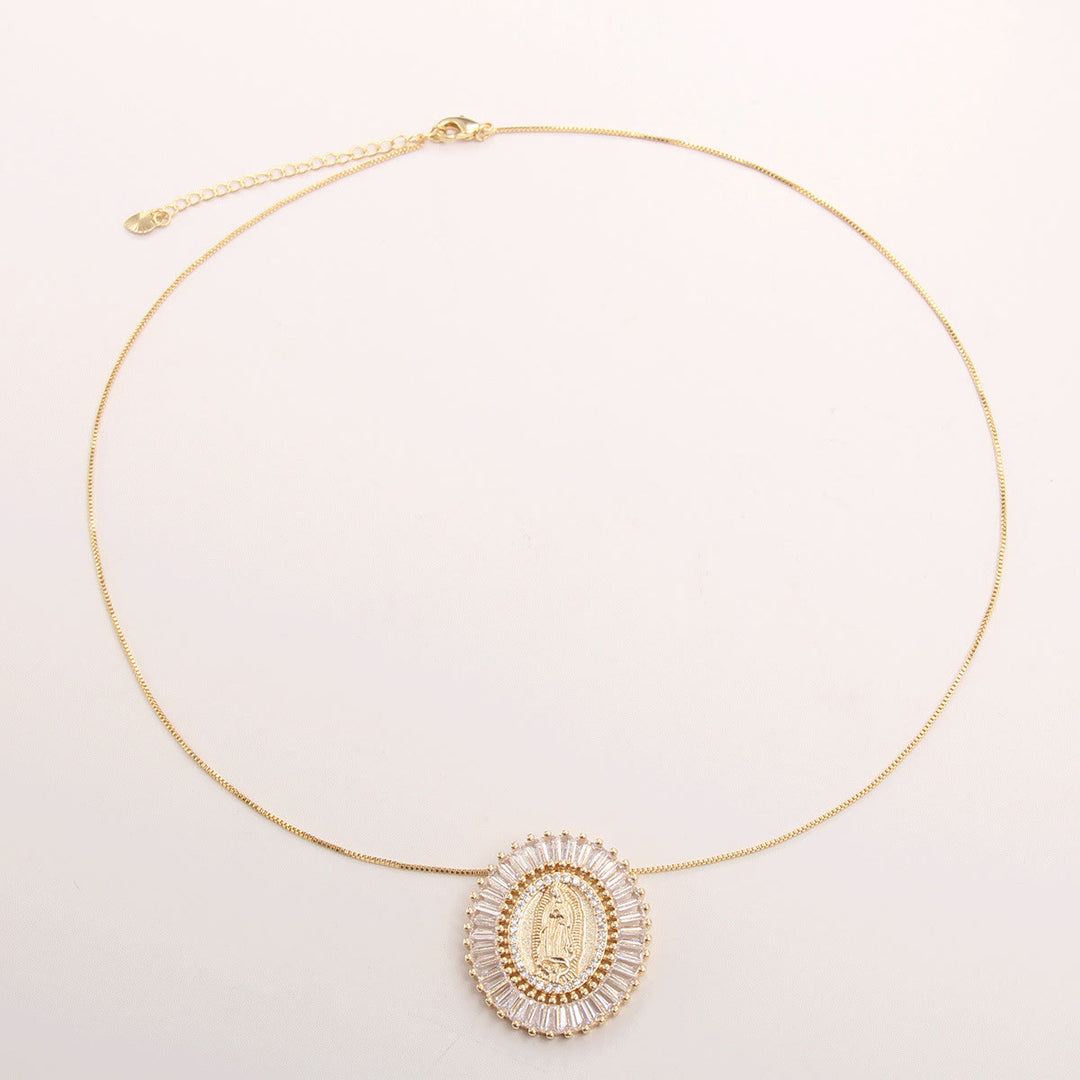 Christianartworkshop Our Lady of Guadalupe Zirconia Amulet Pendant Necklace - image 5