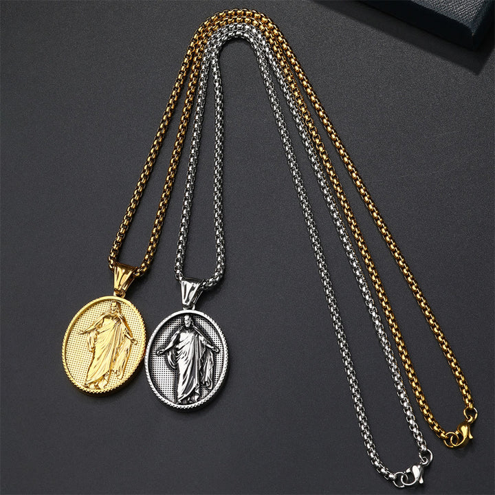 Christianartworkshop Jesus Medallion Pendant Blessing Necklace - image 9