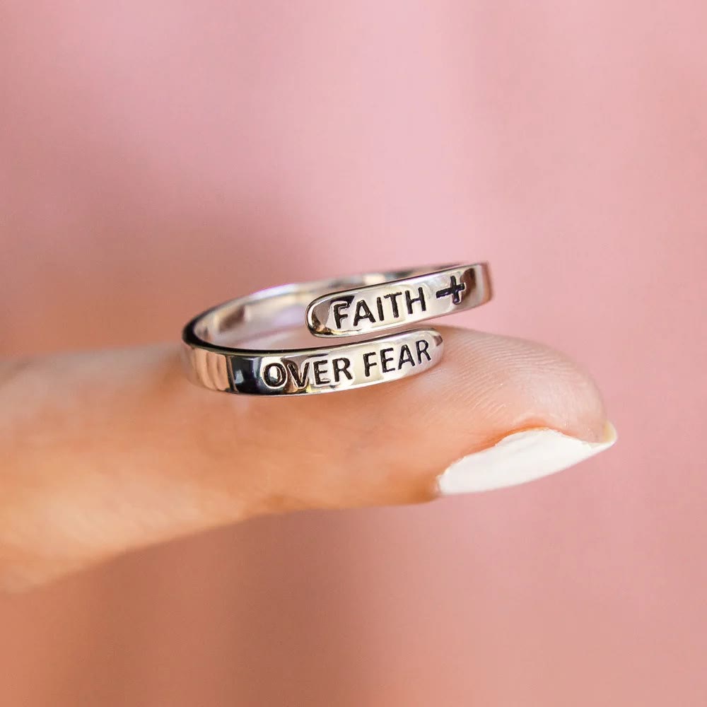 Christianartworkshop Faith-Over Fear: Minimalist Christ Bible Ring - image 1