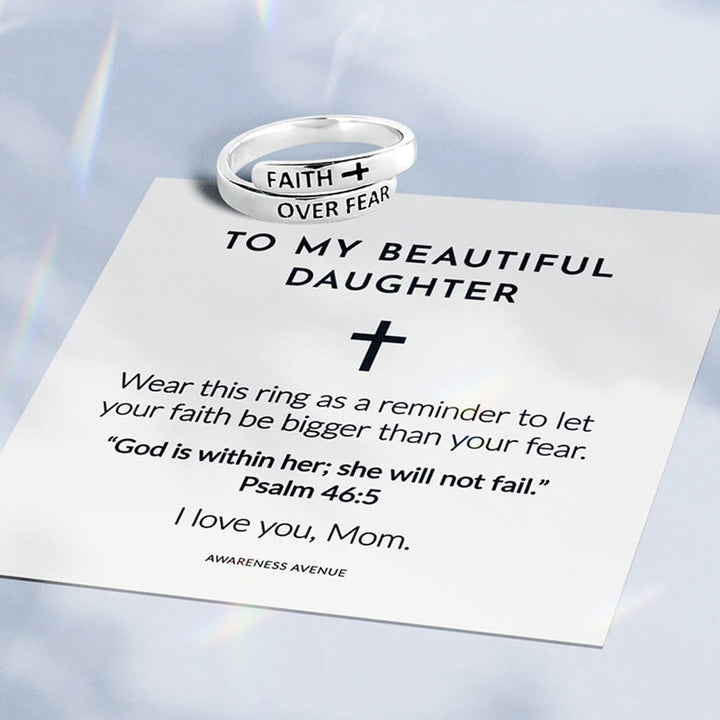 Christianartworkshop Faith-Over Fear: Minimalist Christ Bible Ring - image 6