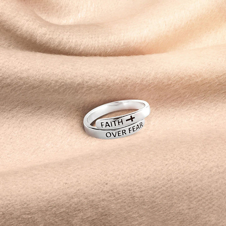 Christianartworkshop Faith-Over Fear: Minimalist Christ Bible Ring - image 7