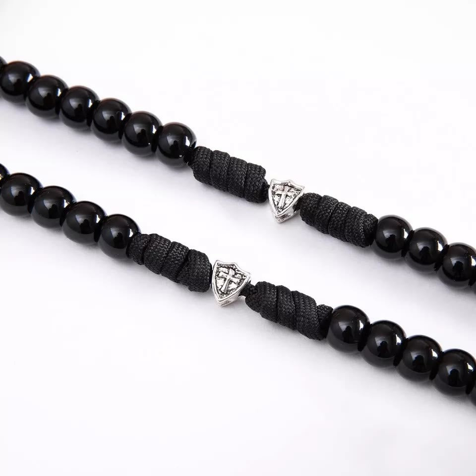 Christianartworkshop Fine Crafted Black Sturdy Umbrella Cord Crucifix Rosary - image 7