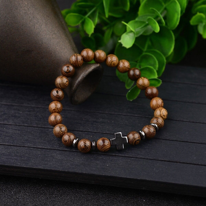 Christianartworkshop Cross Wooden Bead Bracelet - image 2