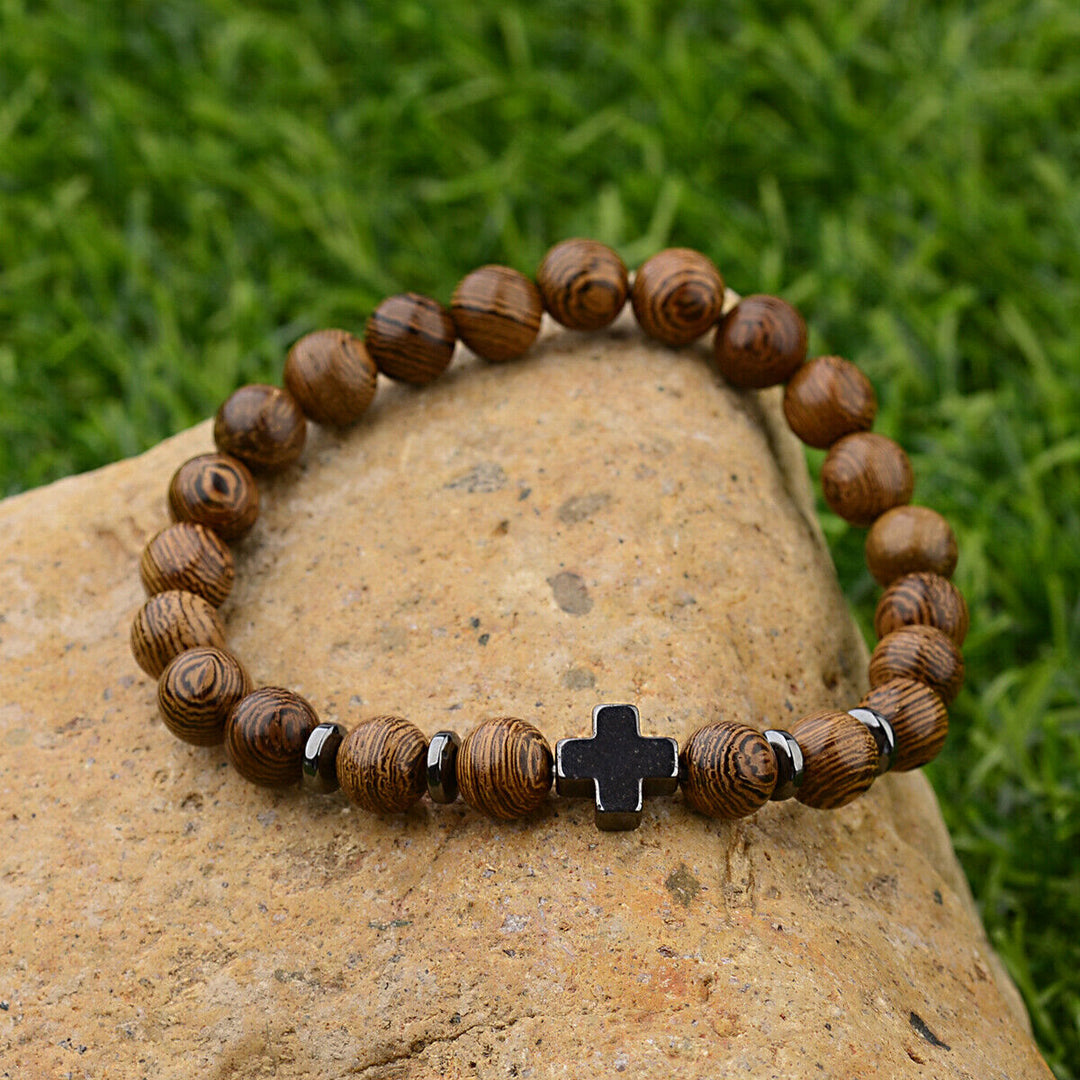 Christianartworkshop Cross Wooden Bead Bracelet - image 3
