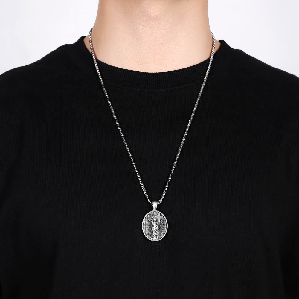 Christianartworkshop Risen Jesus Medallion Christian Religious Necklace  - image 3