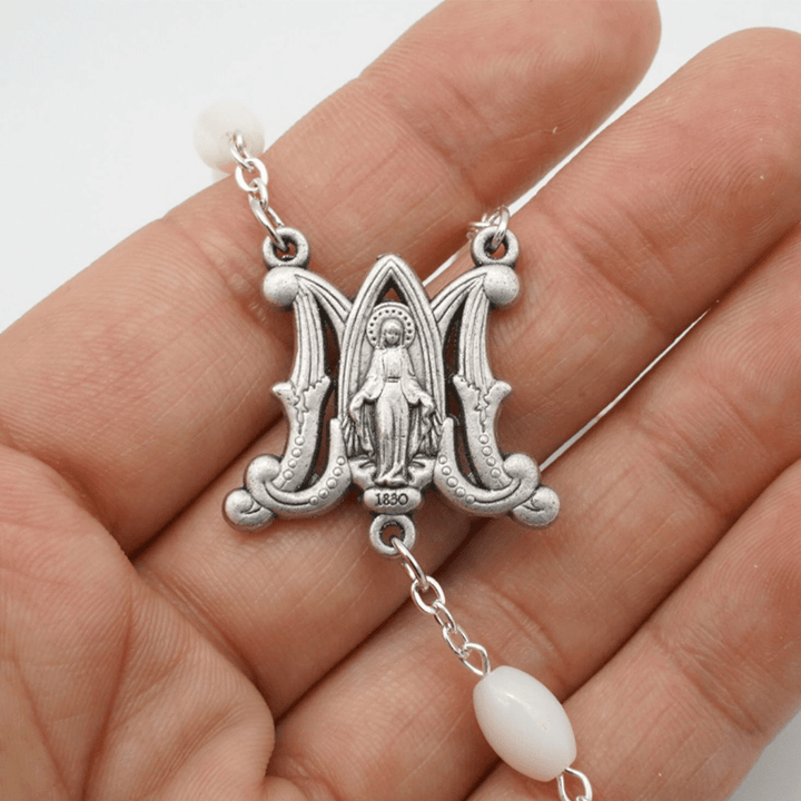 Christianartworkshop Blessed Virgin Mary: Catholic Mother-of-Pearl Rosary - image 2
