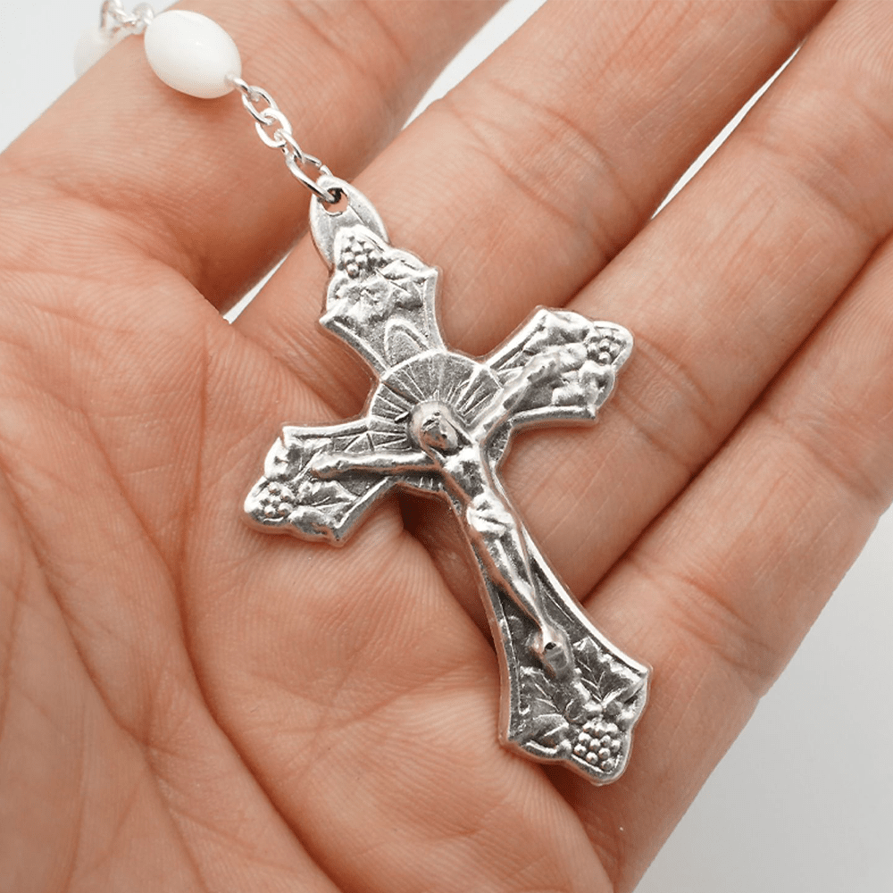 Christianartworkshop Blessed Virgin Mary: Catholic Mother-of-Pearl Rosary - image 2