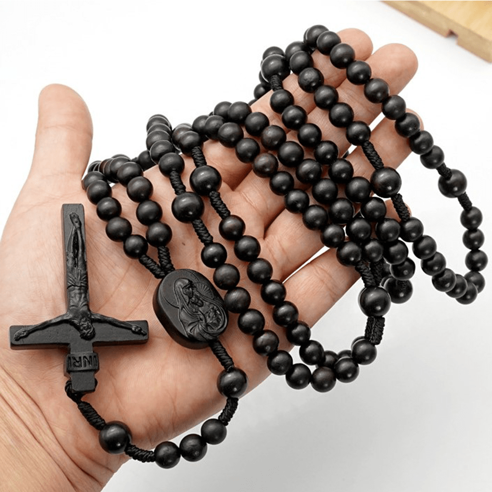 Christianartworkshop Olive Wood Beads Fifteen Decade Praying Rosary of the Blessed - image 5