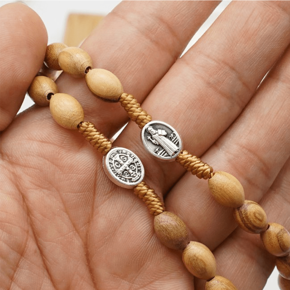 Christianartworkshop Handmade Olive Wood Beads Prayer Single Decade Rosary - image 4