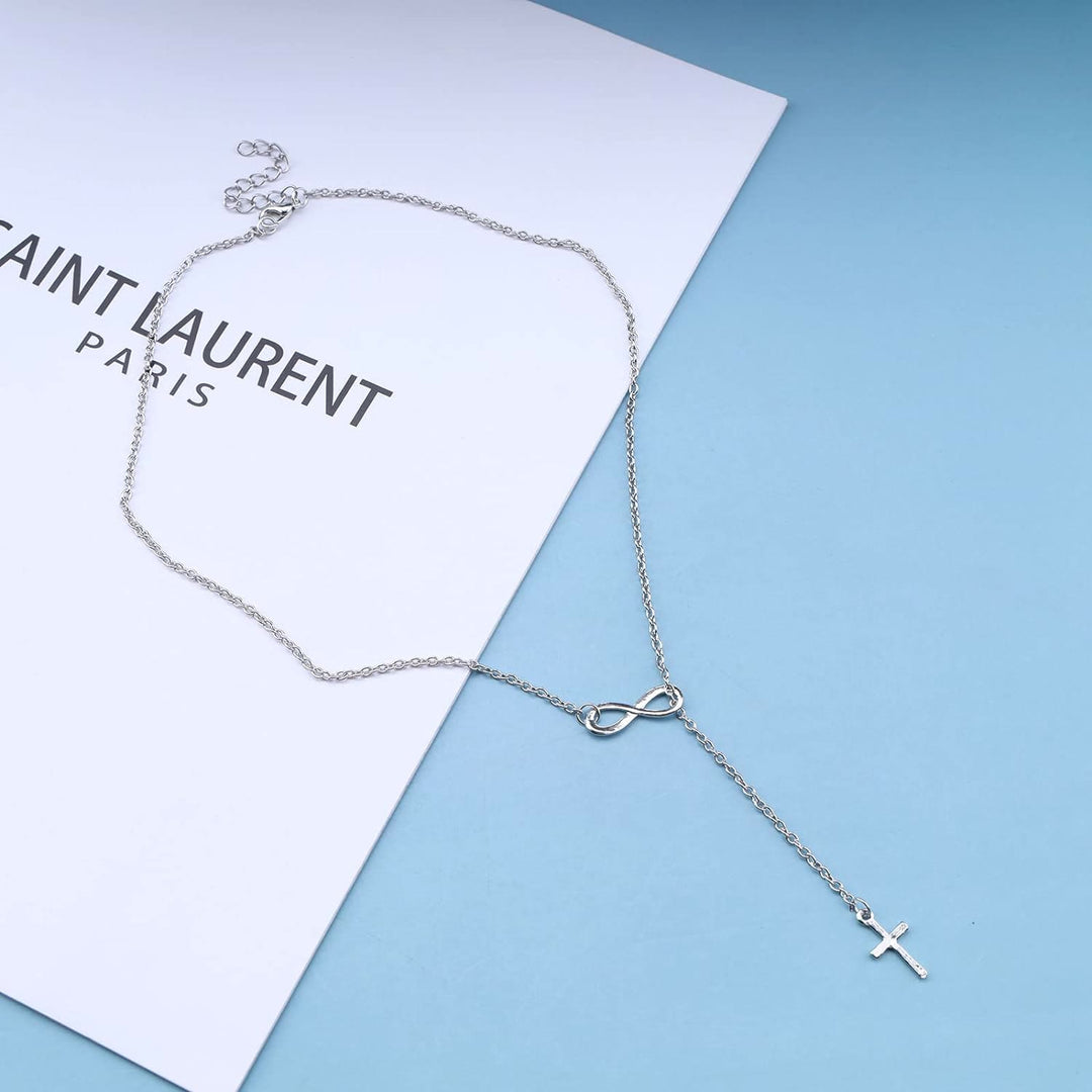 Christianartworkshop Eternal Infinity Symbol & Cross Silver Necklace - image 3