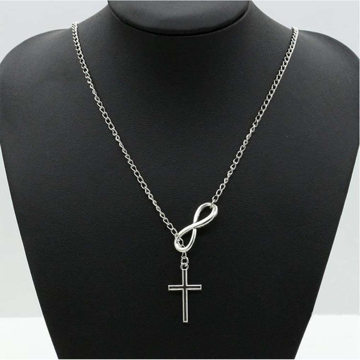 Christianartworkshop Eternal Infinity Symbol & Cross Silver Necklace - image 5
