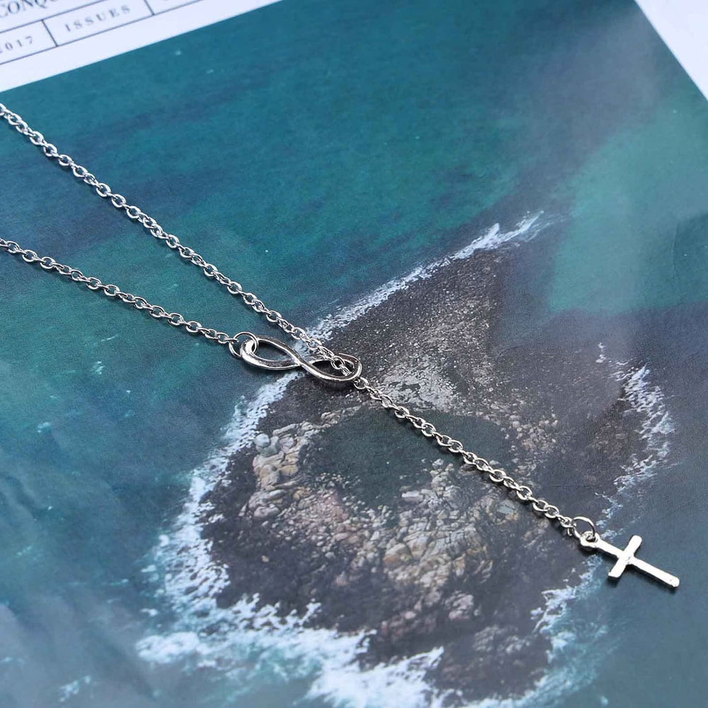 Christianartworkshop Eternal Infinity Symbol & Cross Silver Necklace - image 2