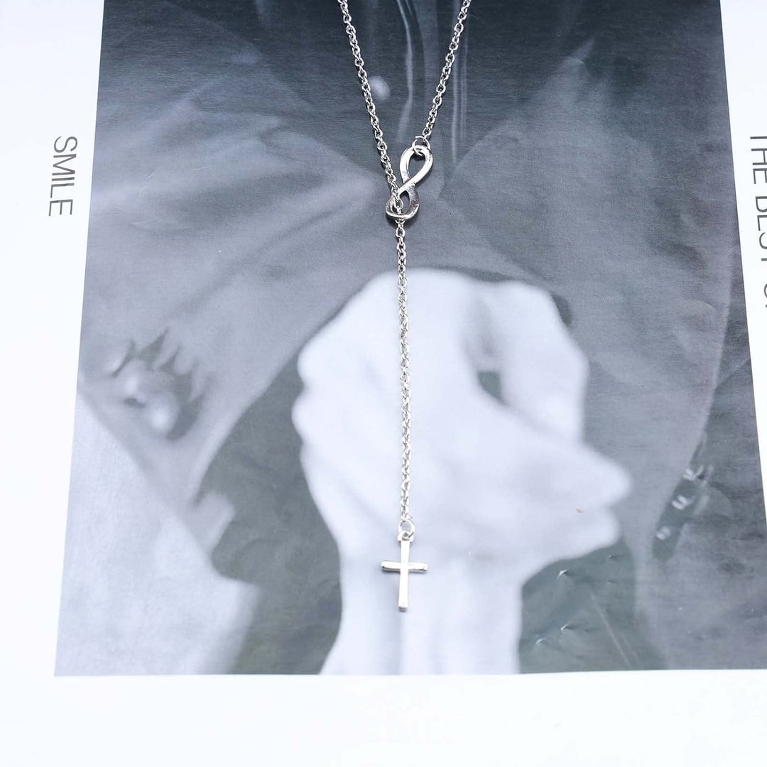 Christianartworkshop Eternal Infinity Symbol & Cross Silver Necklace - image 4