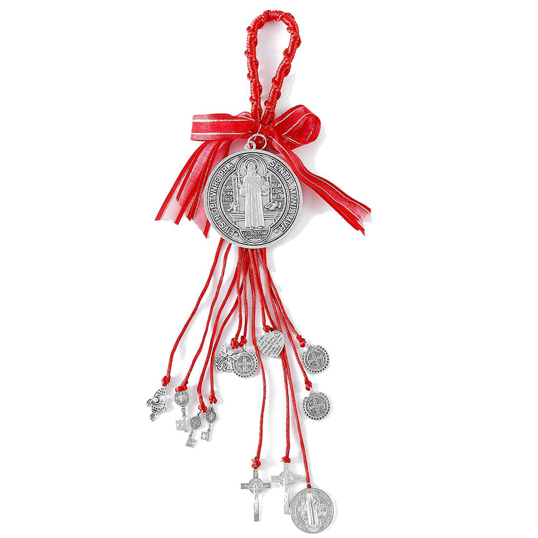 St. Benedict House Blessing Protection Medals Home/Car Hanger - Silver - image 1