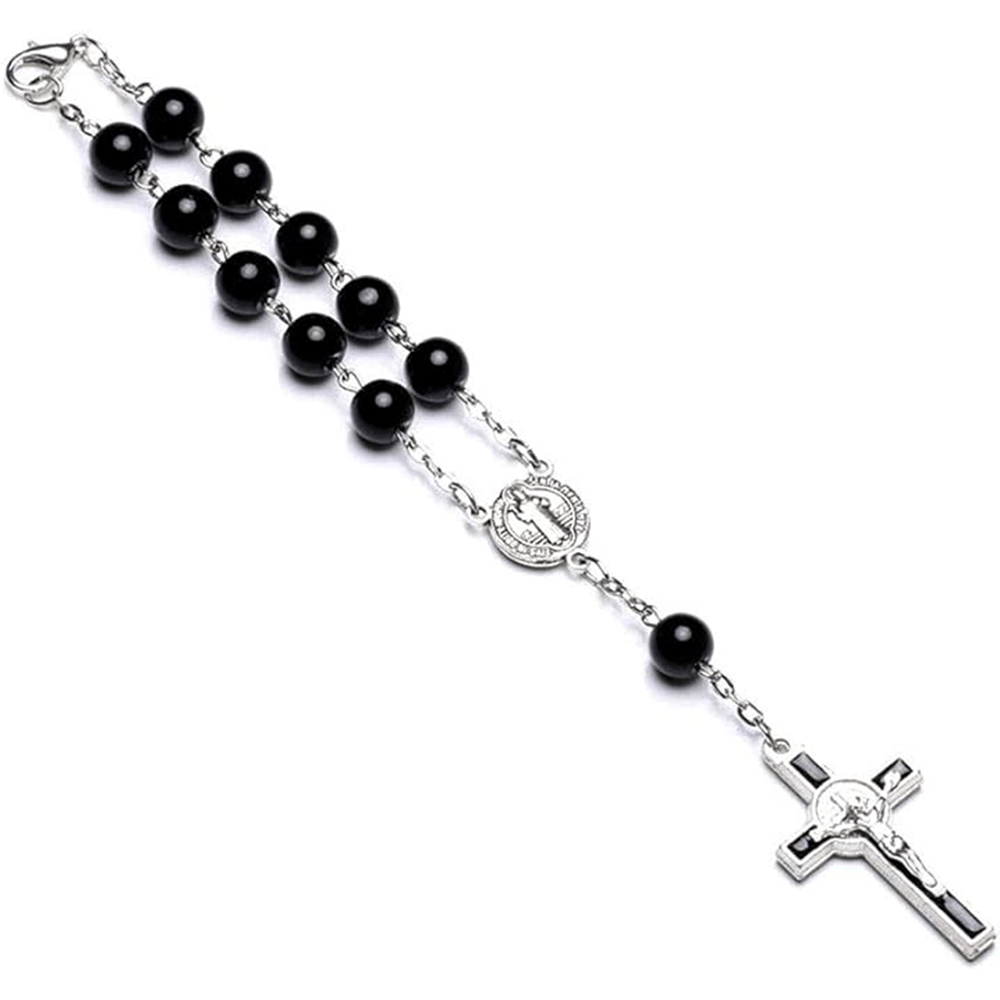 Handmade Beaded Cross Bracelet Pocket Rosary - image 4