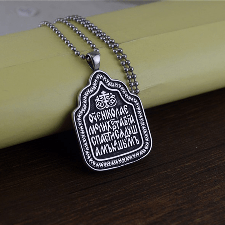 Christianartworkshop Father Blessing Charm Titanium Necklace - image 4