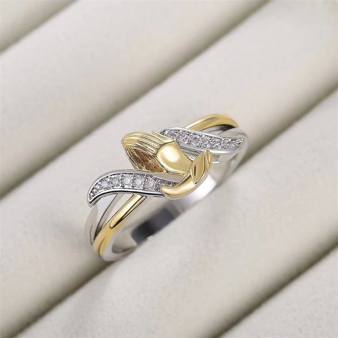 Christianartworkshop Praying Hands Gold & Silver Ring - image 4