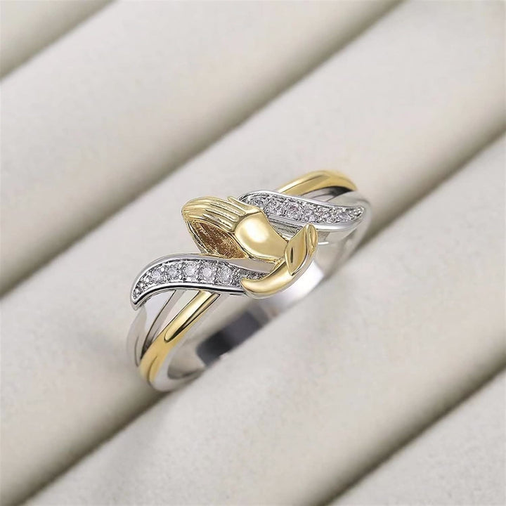 Christianartworkshop Praying Hands Gold & Silver Ring - image 4