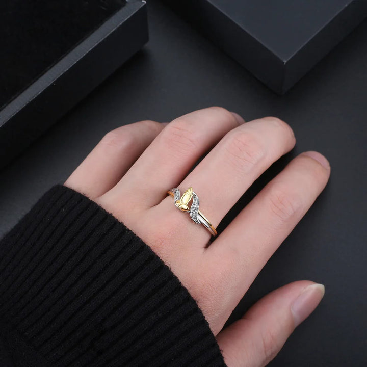 Christianartworkshop Praying Hands Gold & Silver Ring - image 2