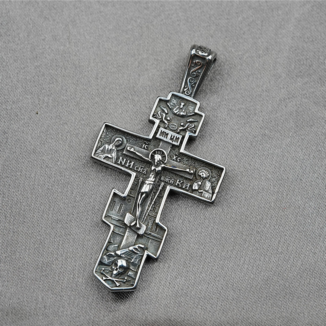 Christianartworkshop Titanium Orthodox Jesus Crucifix Necklace Protection Jewelry - image 4