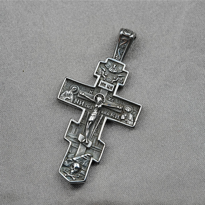 Christianartworkshop Titanium Orthodox Jesus Crucifix Necklace Protection Jewelry - image 4