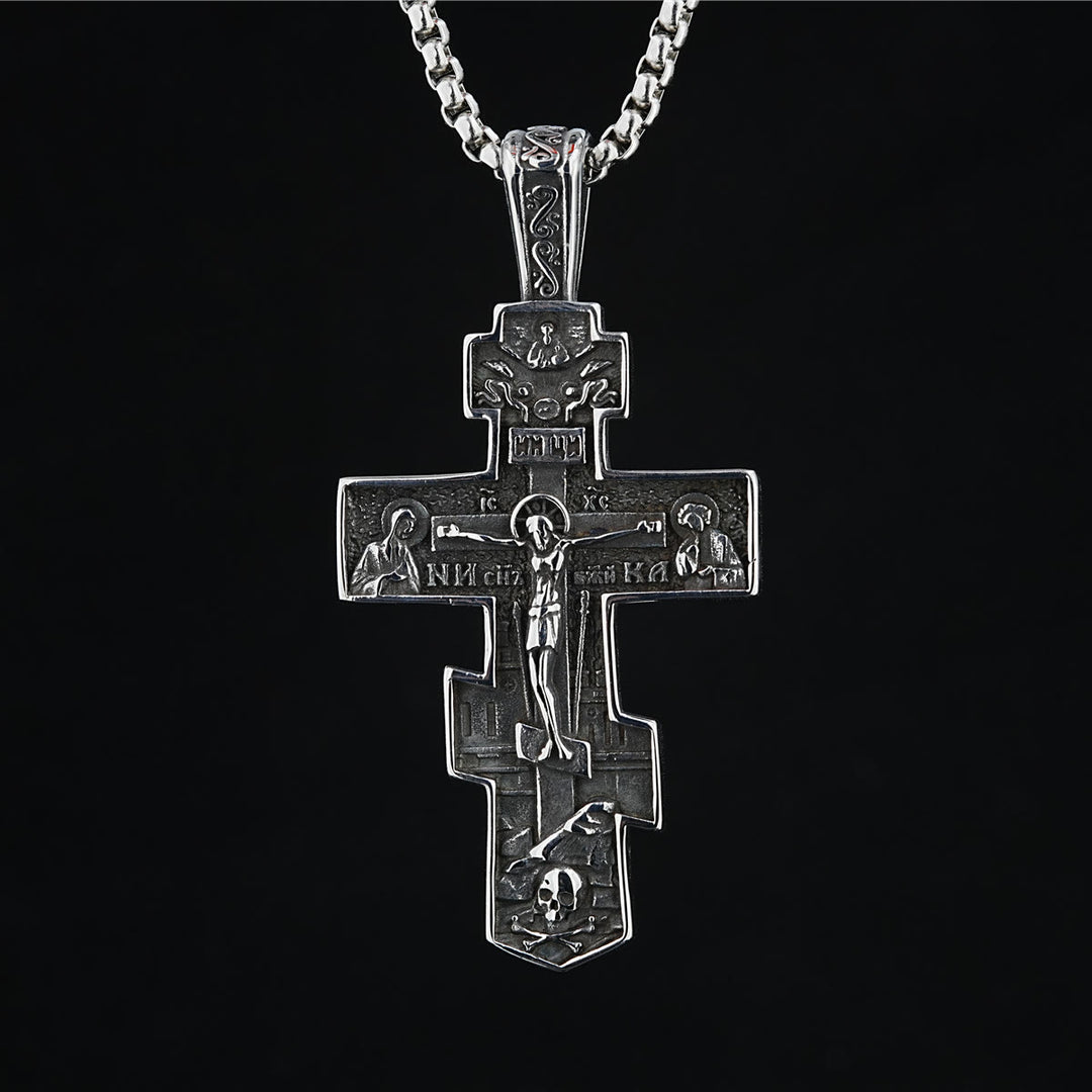 Christianartworkshop FAITH AS YOUR ARMOR: Orthodox Jesus Crucifix Necklace - image 1