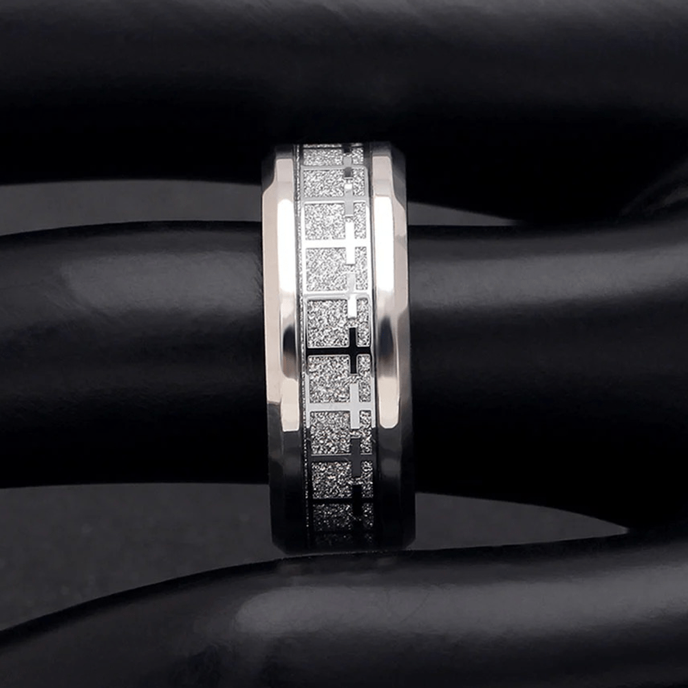 Christianartworkshop Shinny Jesus Cross Ring Religious Band Jewelry  - image 5