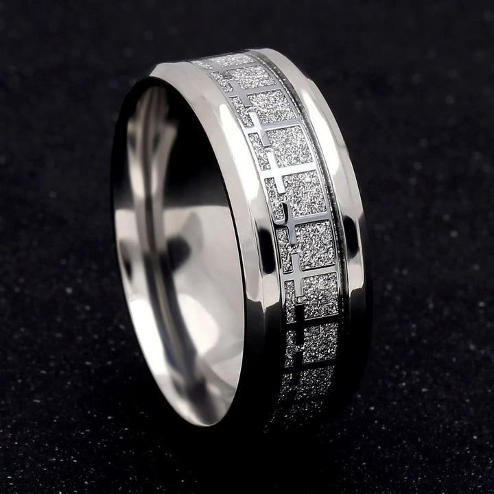 Christianartworkshop Shinny Jesus Cross Ring Religious Band Jewelry  - Silver - US 13 - image 4