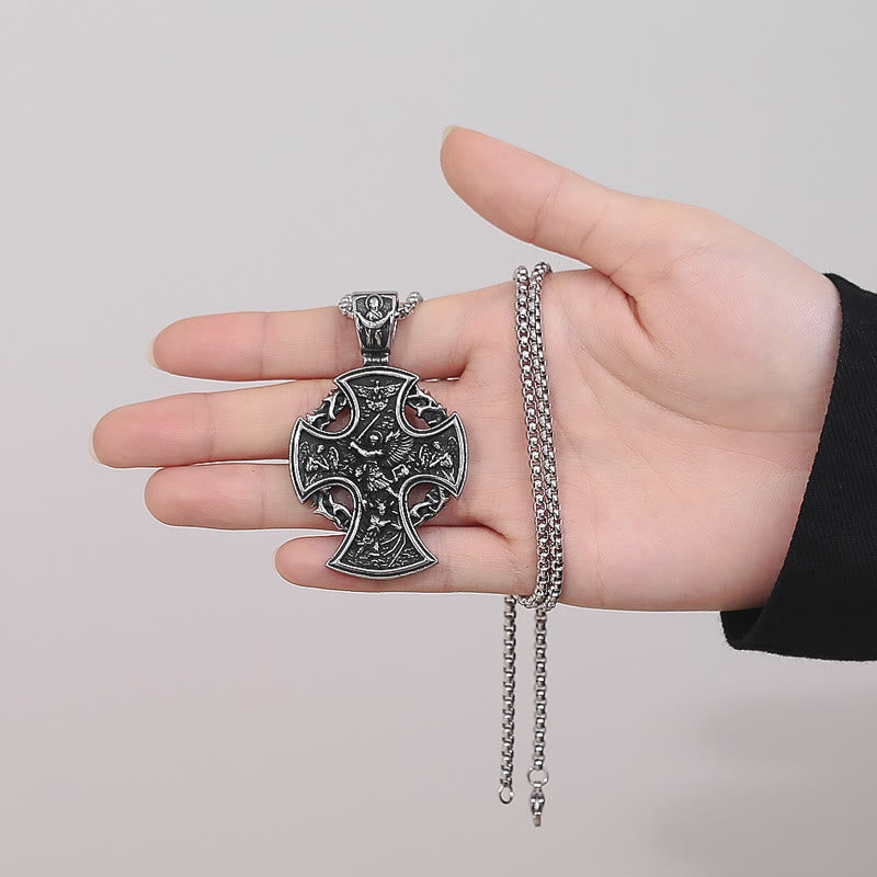 Christianartworkshop St. Benedict the Protector & St. Micheal the Archangel Necklace - image 1