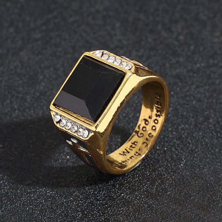 Christianartworkshop Faith Two Tone Plated Cross Ring - With God All Things Are Possible - image 1