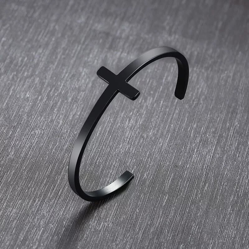 Christianartworkshop Silver Cross Cuff Bangle Religion Bracelet - image 10